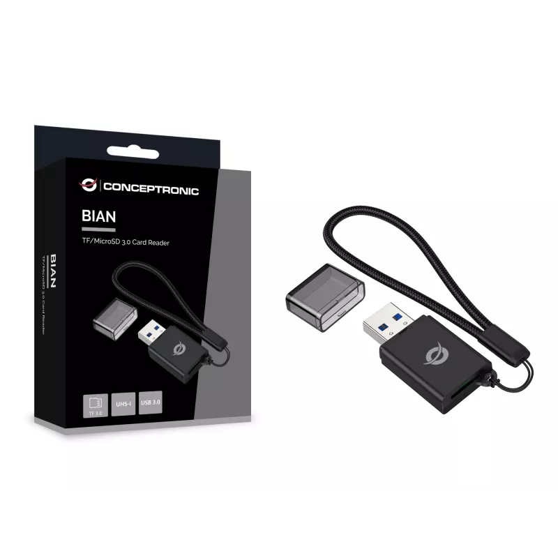 Conceptronic BIAN07B lettore di schede TF/MicroSD 3.0, UHS-I, USB 3.0, 5Gbps