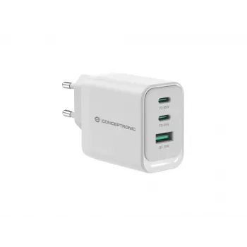 Caricabatterie Conceptronic ALTHEA21W65 3 porte 65W GaN USB PD, USB-C x 2, USB-A x 1, QC 3.0, PPS, PD 3.0