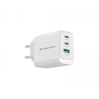 Caricabatterie Conceptronic ALTHEA21W65 3 porte 65W GaN USB PD, USB-C x 2, USB-A x 1, QC 3.0, PPS, PD 3.0