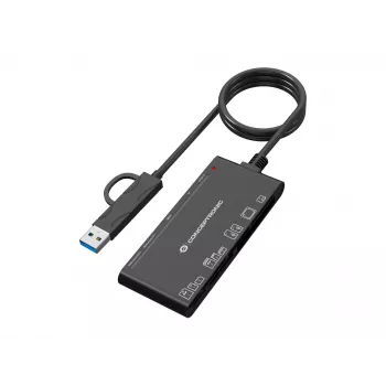 Lettore di schede 7-in-1 CONCEPTRONIC BIAN10B — USB 3.2 Gen 1 Type-A/Type-C, CF/MMC/MS/SD/MicroSD/xD, nero