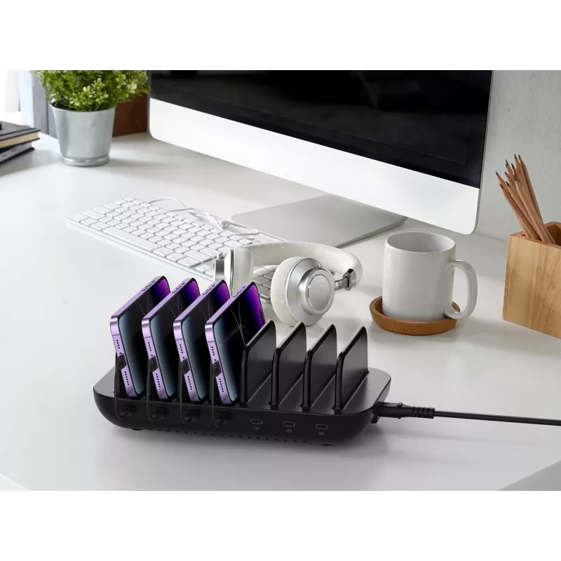 Stazione di ricarica Conceptronic OZUL07B 160W 7 porte USB PD, USB-C x 7, PD 3.0