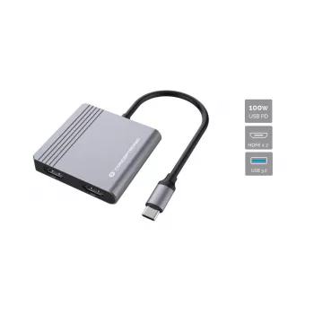 Dock per laptop/port replicator Conceptronic DONN13G con filo USB 3.2 Gen 1 (3.1 Gen 1) Type-C grigio
