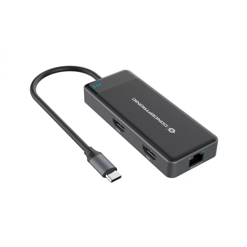 Dock per laptop/port replicator Conceptronic DONN14G con filo USB 3.2 Gen 1 (3.1 Gen 1) Type-C grigio