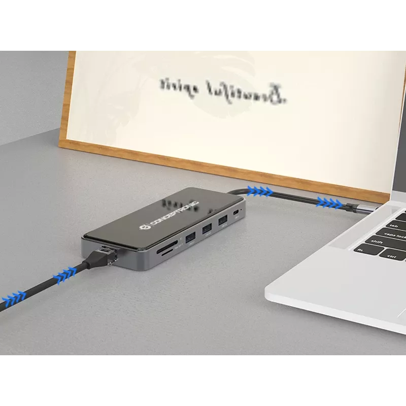 Dock per laptop/port replicator Conceptronic DONN15G con filo USB 3.2 Gen 1 (3.1 Gen 1) Type-C grigio
