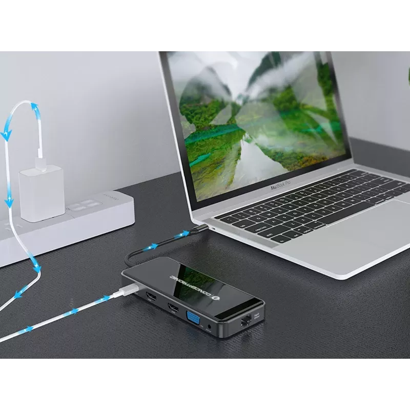 Dock per laptop/port replicator Conceptronic DONN15G con filo USB 3.2 Gen 1 (3.1 Gen 1) Type-C grigio
