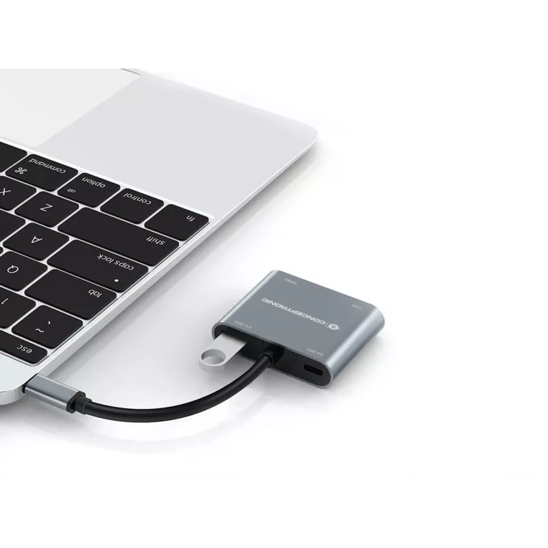 Conceptronic DONN16G con filo USB 3.2 Gen 1 Type-C grigio 100W 4K Ultra HD