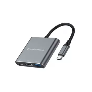 Docking station 3-in-1 Conceptronic DONN18G USB 3.2 Gen 1, HDMI, USB 3.0, 100W USB PD