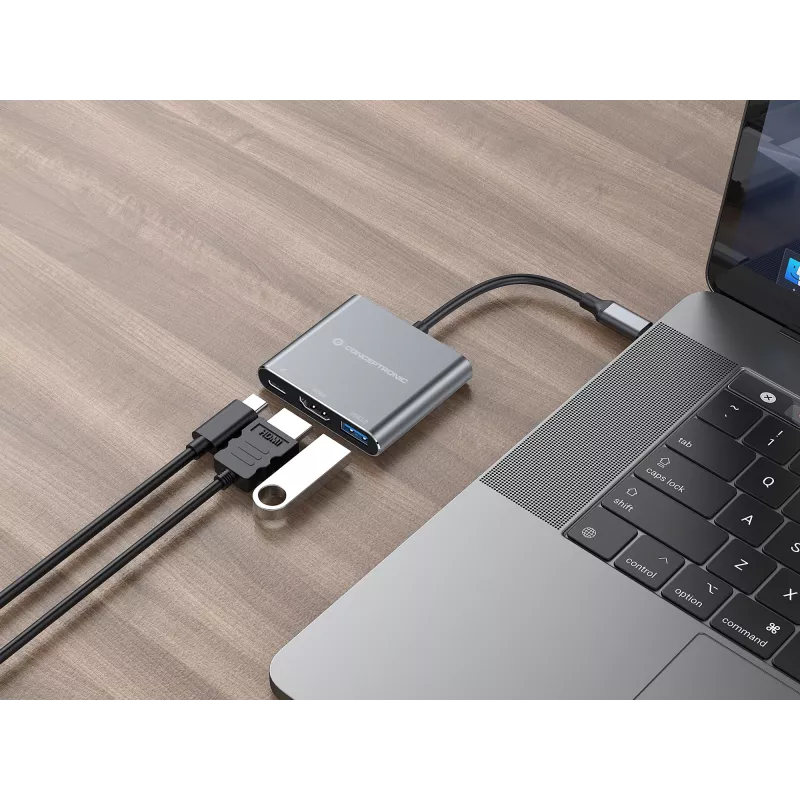 Docking station 3-in-1 Conceptronic DONN18G USB 3.2 Gen 1, HDMI, USB 3.0, 100W USB PD