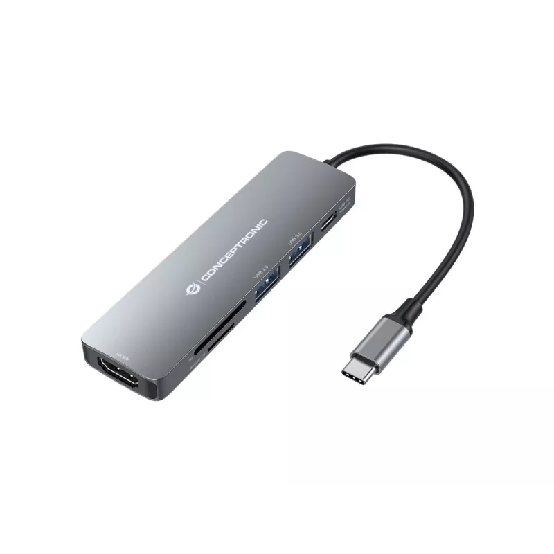 Docking station 6-in-1 Conceptronic DONN11G USB 3.2 Gen 1, HDMI, 100W USB PD, USB 3.0, USB 2.0, SD, TF/MicroSD