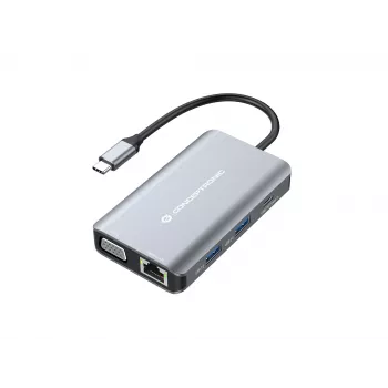 Docking station/port replicator per laptop Conceptronic DONN21G con filo USB 3.2 Gen 1 (3.1 Gen 1) Type-C grigio