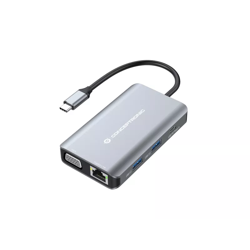 Docking station/port replicator per laptop Conceptronic DONN21G con filo USB 3.2 Gen 1 (3.1 Gen 1) Type-C grigio