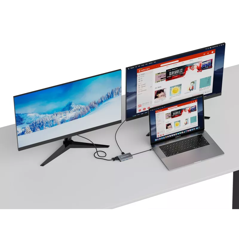 Docking station/port replicator per laptop Conceptronic DONN21G con filo USB 3.2 Gen 1 (3.1 Gen 1) Type-C grigio