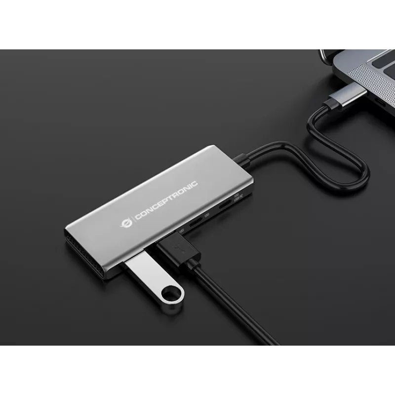 Hub di interfaccia Conceptronic HUBBIES15G USB 3.2 Gen 2 (3.1 Gen 2) Type-C 10000 Mbit/s grigio
