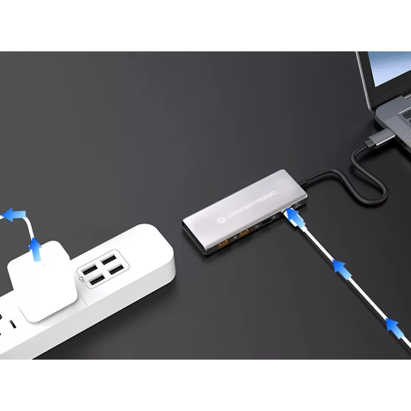 Hub di interfaccia Conceptronic HUBBIES15G USB 3.2 Gen 2 (3.1 Gen 2) Type-C 10000 Mbit/s grigio