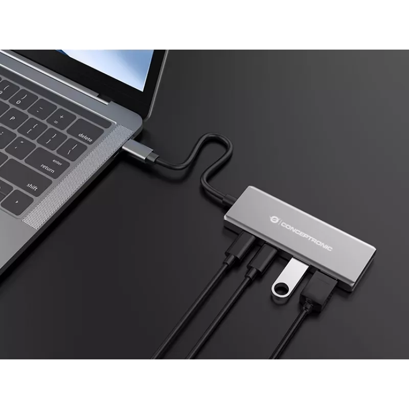 Hub di interfaccia Conceptronic HUBBIES15G USB 3.2 Gen 2 (3.1 Gen 2) Type-C 10000 Mbit/s grigio