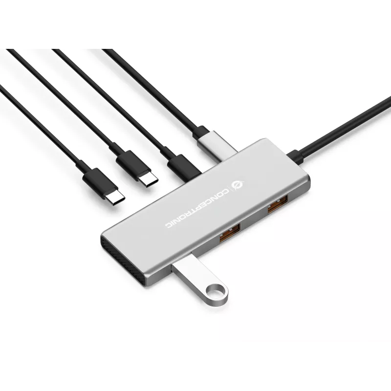 Hub di interfaccia Conceptronic HUBBIES17G USB 3.2 Gen 2 (3.1 Gen 2) Type-C 10000 Mbit/s grigio
