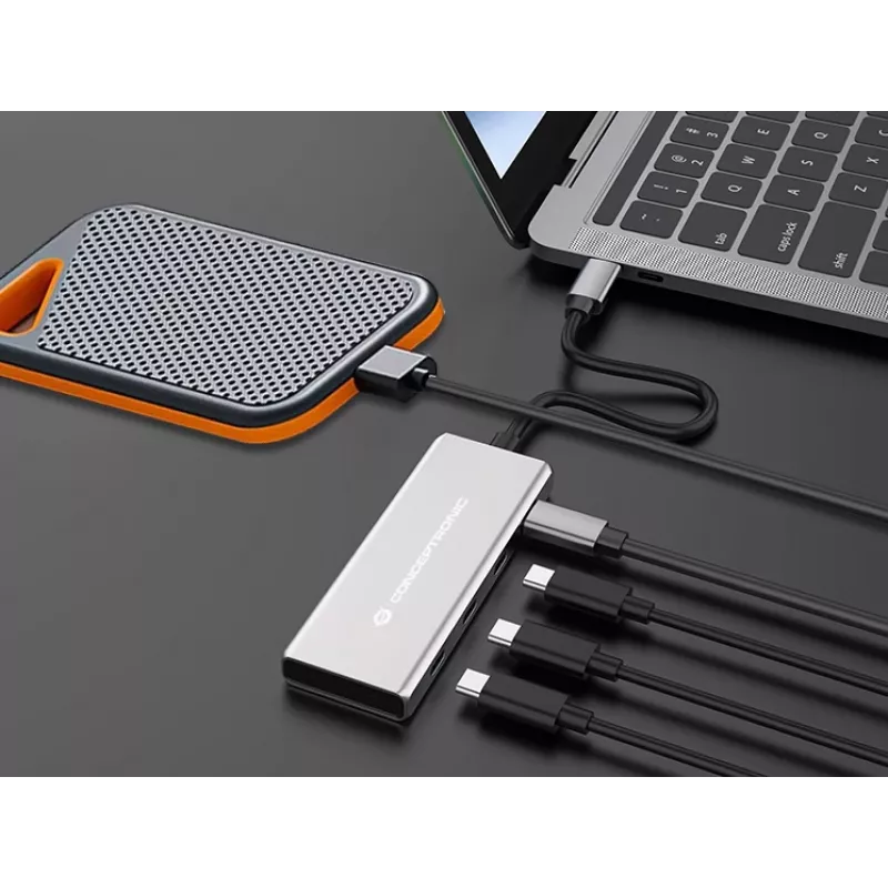 Hub di interfaccia Conceptronic HUBBIES16G USB 3.2 Gen 2 (3.1 Gen 2) Type-C 10000 Mbit/s grigio