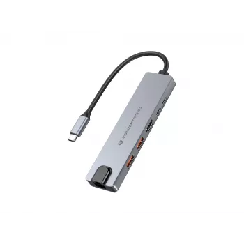 Docking station 6-in-1 Conceptronic DONN29G USB 3.2 Gen 2, HDMI 4K60Hz, USB-A 10Gbps x 2, USB-C 10Gbps, GbE LAN, 140W USB PD 3.1