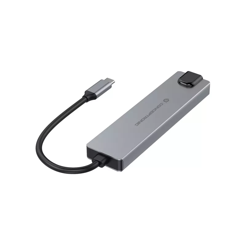 Docking station 6-in-1 Conceptronic DONN29G USB 3.2 Gen 2, HDMI 4K60Hz, USB-A 10Gbps x 2, USB-C 10Gbps, GbE LAN, 140W USB PD 3.1