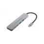 Docking station 6-in-1 USB 3.2 Gen 1 CONCEPTRONIC DONN33G HDMI, 2×USB-A 5Gbps, 2×USB-C 5Gbps, 100W USB PD, argento