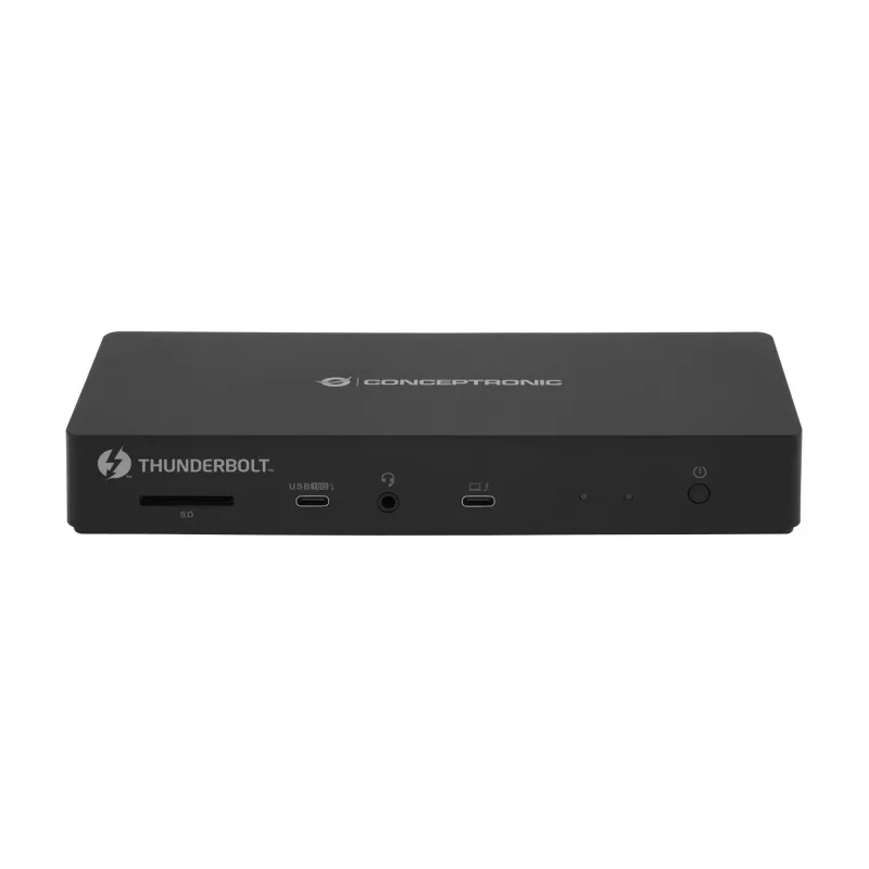 Conceptronic DONN30B base di aggancio Thunderbolt 4 13 in 1, 40 Gbit/s, 96 W, HDMI, 2x USB-A, USB-C, LAN 2,5GbE, lettore di schede SD, nera