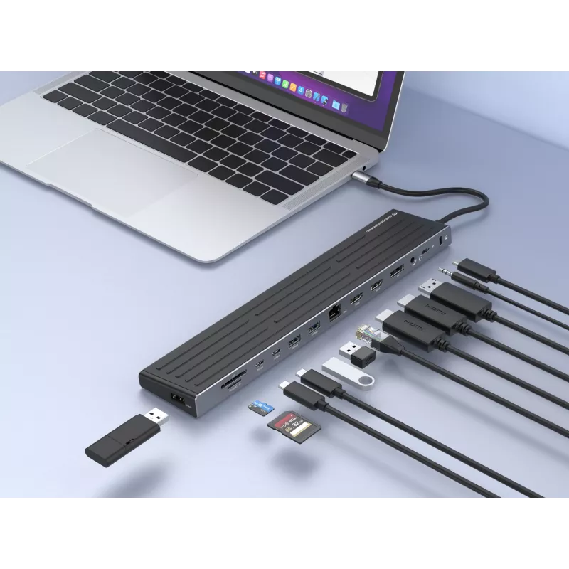 Docking station Conceptronic DONN32B 14-in-1 USB 3.2 Gen 1 HDMI DP