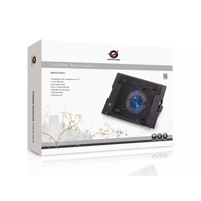 Base di raffreddamento per notebook Conceptronic THANA, adatta fino a 17