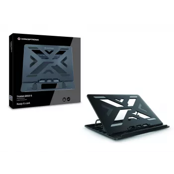 Supporto di raffreddamento per laptop Conceptronic ERGO supporto per laptop nero 39,6 cm (15,6
