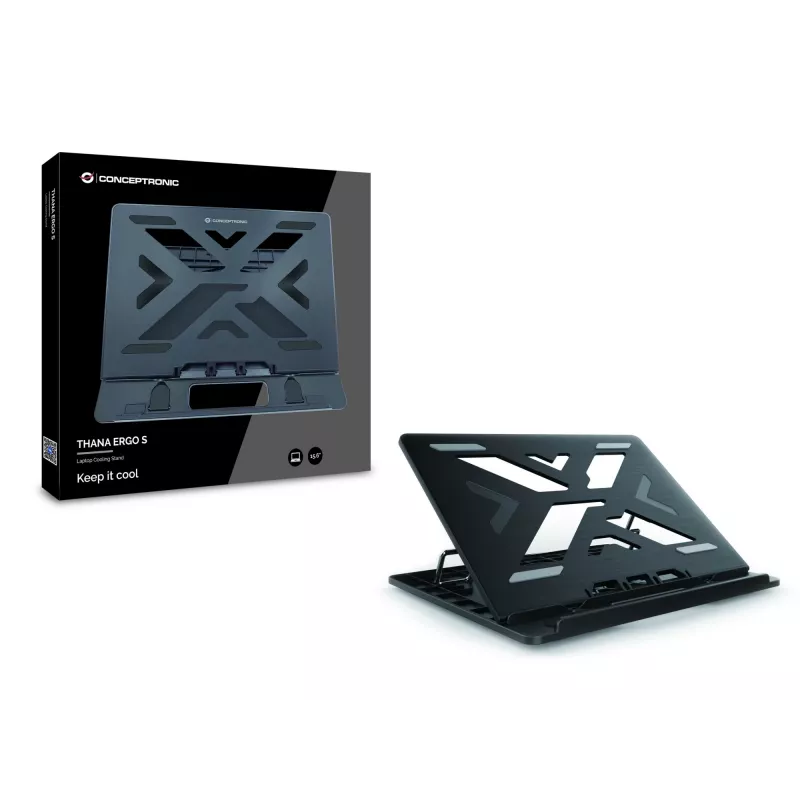 Supporto di raffreddamento per laptop Conceptronic ERGO supporto per laptop nero 39,6 cm (15,6