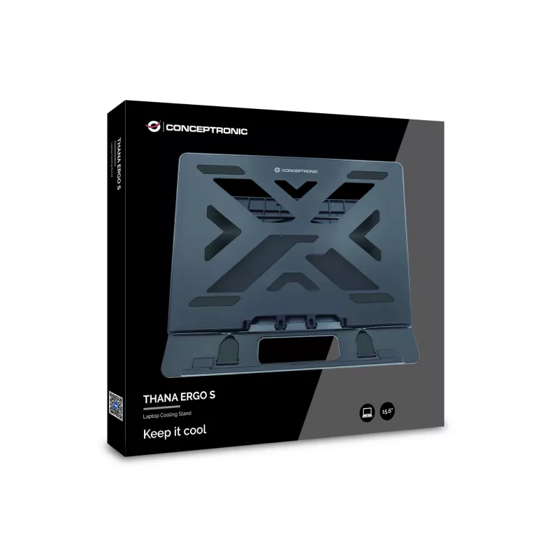 Supporto di raffreddamento per laptop Conceptronic ERGO supporto per laptop nero 39,6 cm (15,6