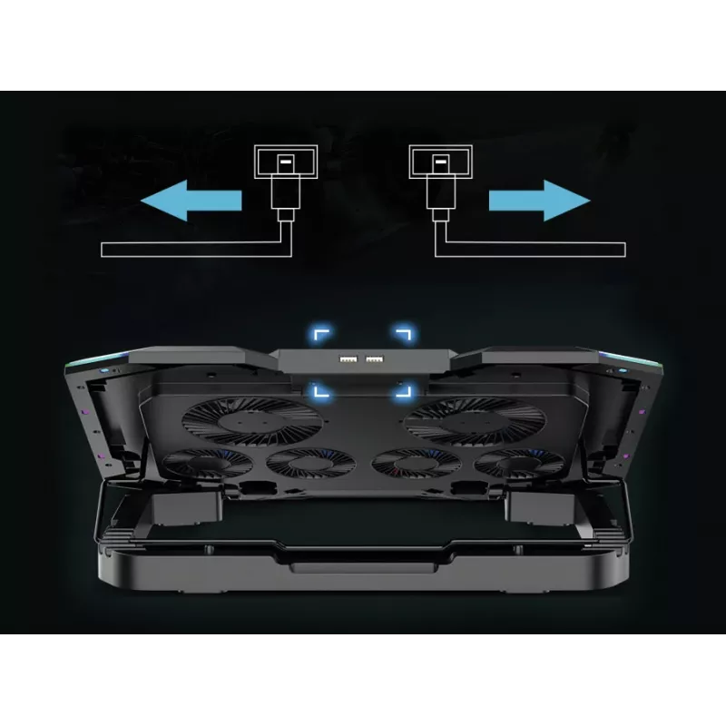 Supporto di raffreddamento per laptop da gaming Conceptronic THYIA ERGO con 6 ventole, 43,2 cm (17