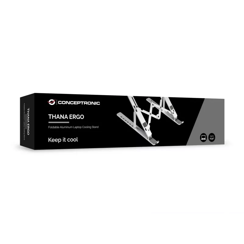Supporto di raffreddamento per laptop pieghevole in alluminio Conceptronic THANA04S ERGO