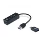 Hub USB Conceptronic HUBBIES hub USB 3.0 4 porte con adattatore USB-C OTG