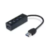 Hub USB Conceptronic HUBBIES hub USB 3.0 4 porte con adattatore USB-C OTG