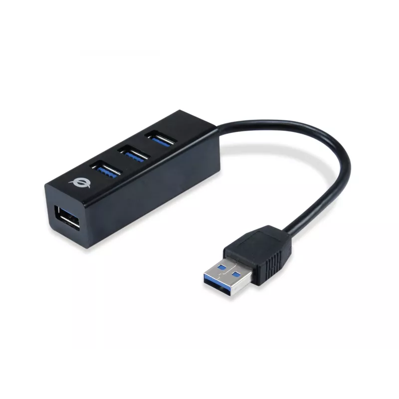 Hub USB Conceptronic HUBBIES hub USB 3.0 4 porte con adattatore USB-C OTG