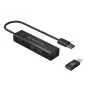 Hub USB 3.0 in alluminio Conceptronic 4 porte con adattatore USB-C a USB-A