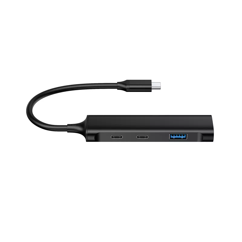 Hub Conceptronic HUBBIES 4 porte USB 3.0, 2 porte USB-C e 2 USB-A, case in alluminio, connettore maschio USB-C
