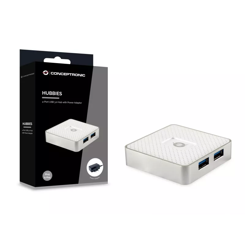 Hub di interfaccia Conceptronic HUBBIES03W USB 3.2 Gen 1 (3.1 Gen 1) Micro-B 5000 Mbit/s bianco