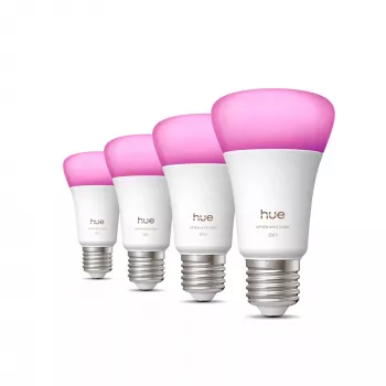 Lampadina smart Philips A60 E27, Bluetooth/Zigbee, 6 W, 810 lm, bianco, confezione da 4