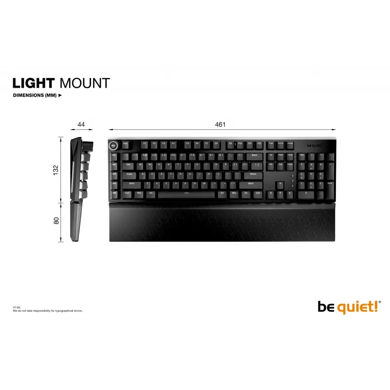 be quiet! Light Mount Silent Linear DE ISO tastiera gaming USB QWERTZ tedesco nero