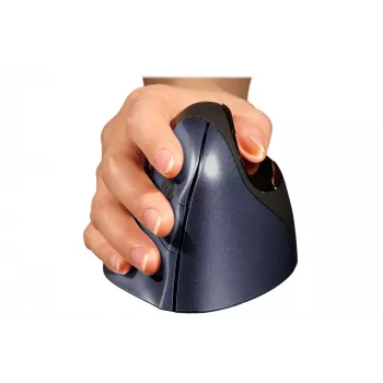 BakkerElkhuizen Evoluent 4 Wireless, per destrorsi, design verticale, laser, RF wireless, 2600 DPI, nero, blu