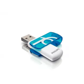 Chiavetta USB Philips FM16FD05B/00, 16 GB, USB Type-A, 2.0, 14 MB/s, rotante, blu, bianco