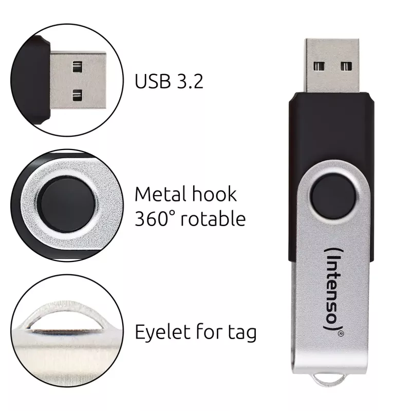 Chiavetta USB Intenso 128 GB USB-A 3.2 Gen 1x1 nero-argento