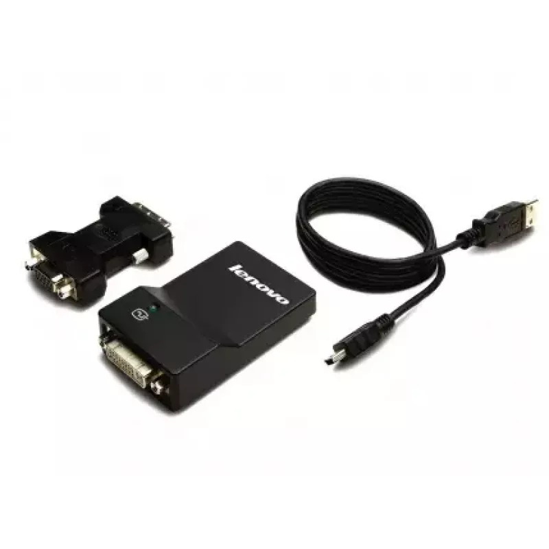 Lenovo USB 3.0 - DVI/VGA Adattatore grafico USB 2048 x 1152 Pixel nero