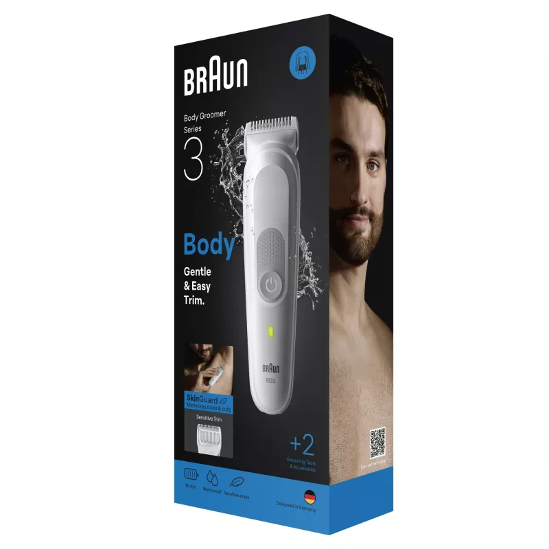 Braun Series 3 rifinitore/rasoio per peli del corpo, grigio chiaro