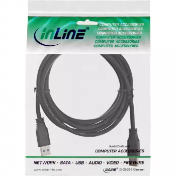Cavo InLine USB 3.2 Gen.1 Type-A maschio / Type-A maschio, nero, 1m