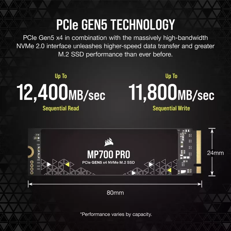 Unità SSD Corsair 1 TB M.2 PCI Express 5.0 MP700 PRO