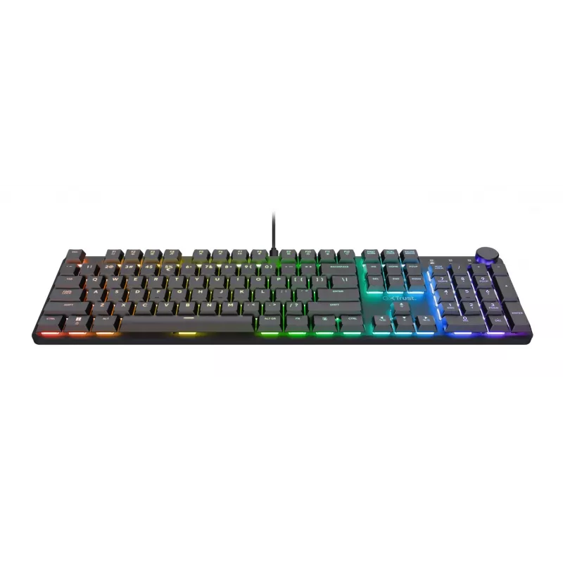 Trust GXT 866 Torix 24910 tastiera meccanica da gaming, cablata USB, retroilluminata, QWERTY US International, nero