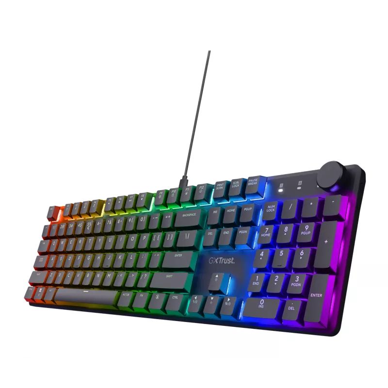 Trust GXT 866 Torix 24910 tastiera meccanica da gaming, cablata USB, retroilluminata, QWERTY US International, nero