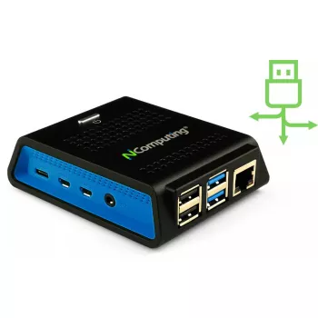 Computer NComputing RX420 RDP Intel Celeron 4GB RAM 32GB SSD grafica integrata Windows 10